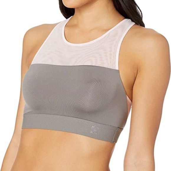 Natori • Gravity Racerback Low Impact Sports Bra in Slate Gray/Pink - Picture 1 of 10